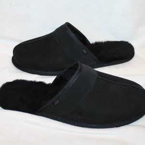 NEW‎ UGG MEN'S SUEDE LEISURE SCUFF SLIP ON SLIPPERS BLACK